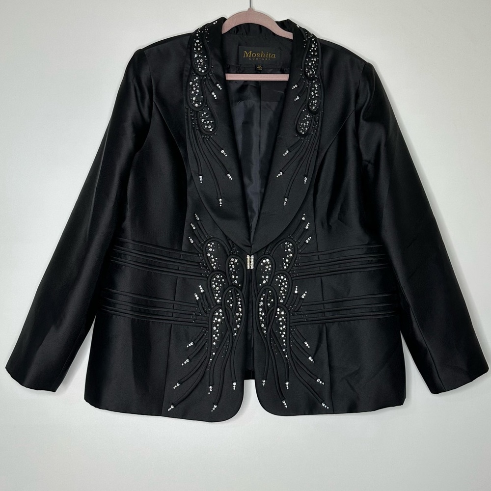 Moshita black embellished blazer jacket - Picture 4 of 14